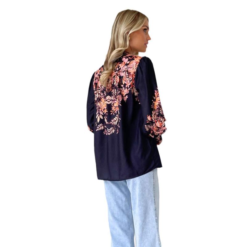 Elegant blouse with AI floral print | Womens Blouses & Tunics Blouses & Tunics Blouses & Tunics