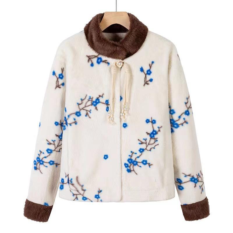 Embroidered fun fur jacket | Womens Jackets Clothing Jackets