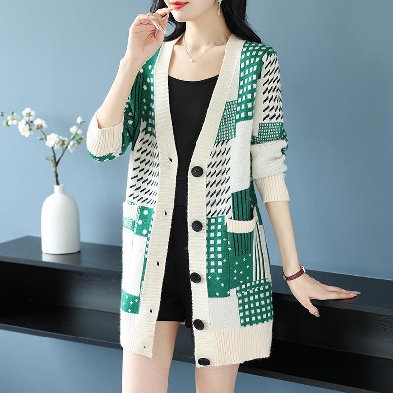 Pattern Mix Cardigan in Wool | Womens Jackets Clothing Jackets