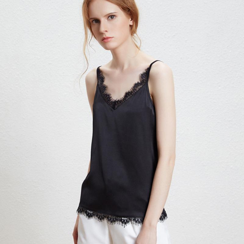 Silk top with lace | Womens Shirts & Tops Clothing Shirts & Tops