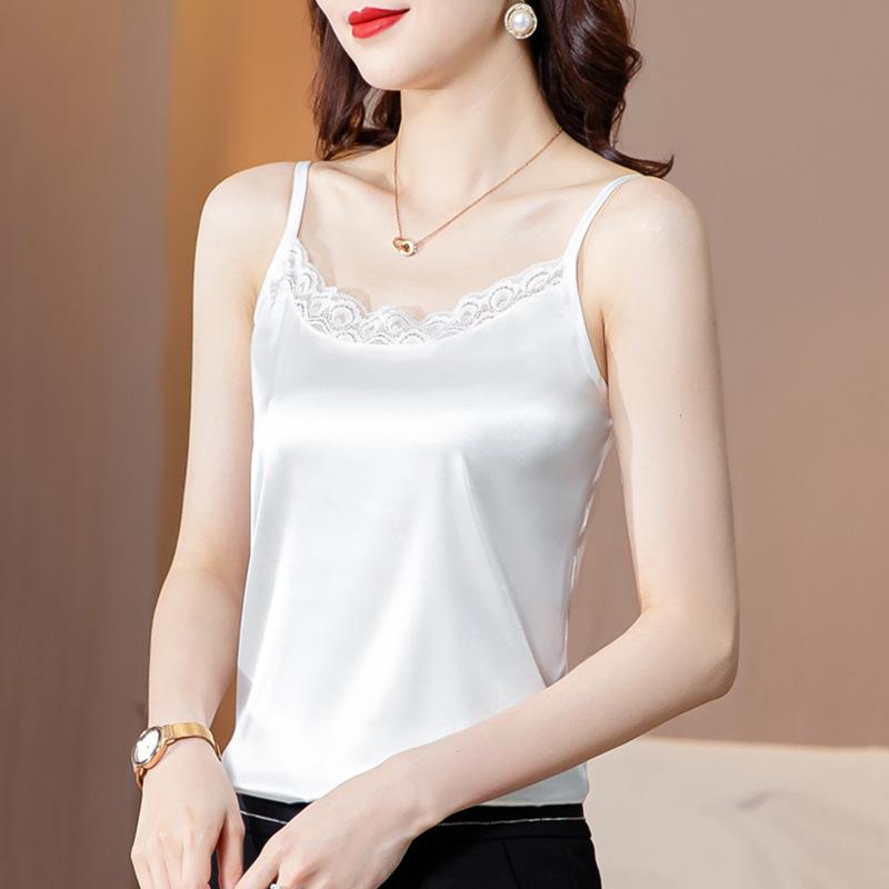 Silk top with lace | Womens Shirts & Tops Clothing Shirts & Tops