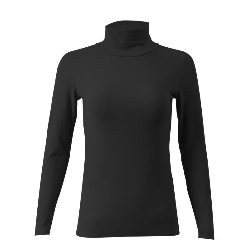 T-Shirt with Raw-Edge Mock Neck | Womens Shirts & Tops Clothing Shirts & Tops