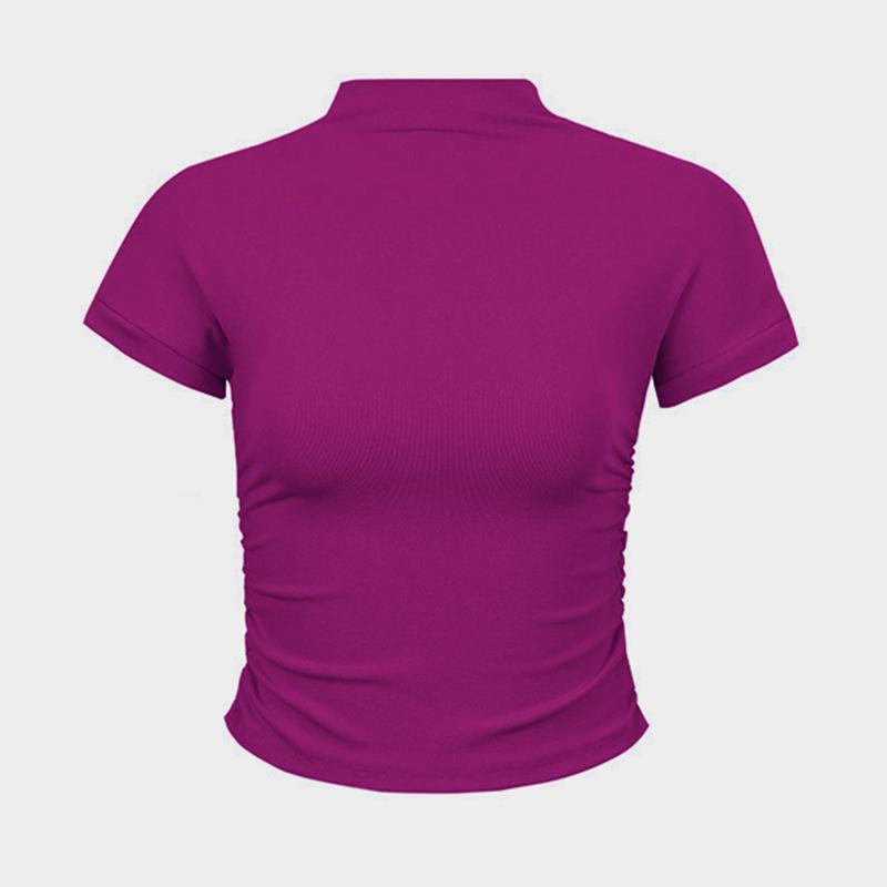 T-shirt with slit mock neck | Womens Shirts & Tops Clothing Shirts & Tops